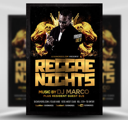 Black And Gold Reggae Flyer 1