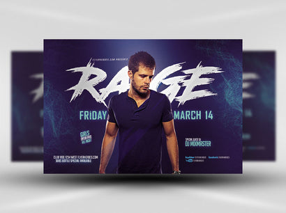 Blue Rage Party Flyer 1