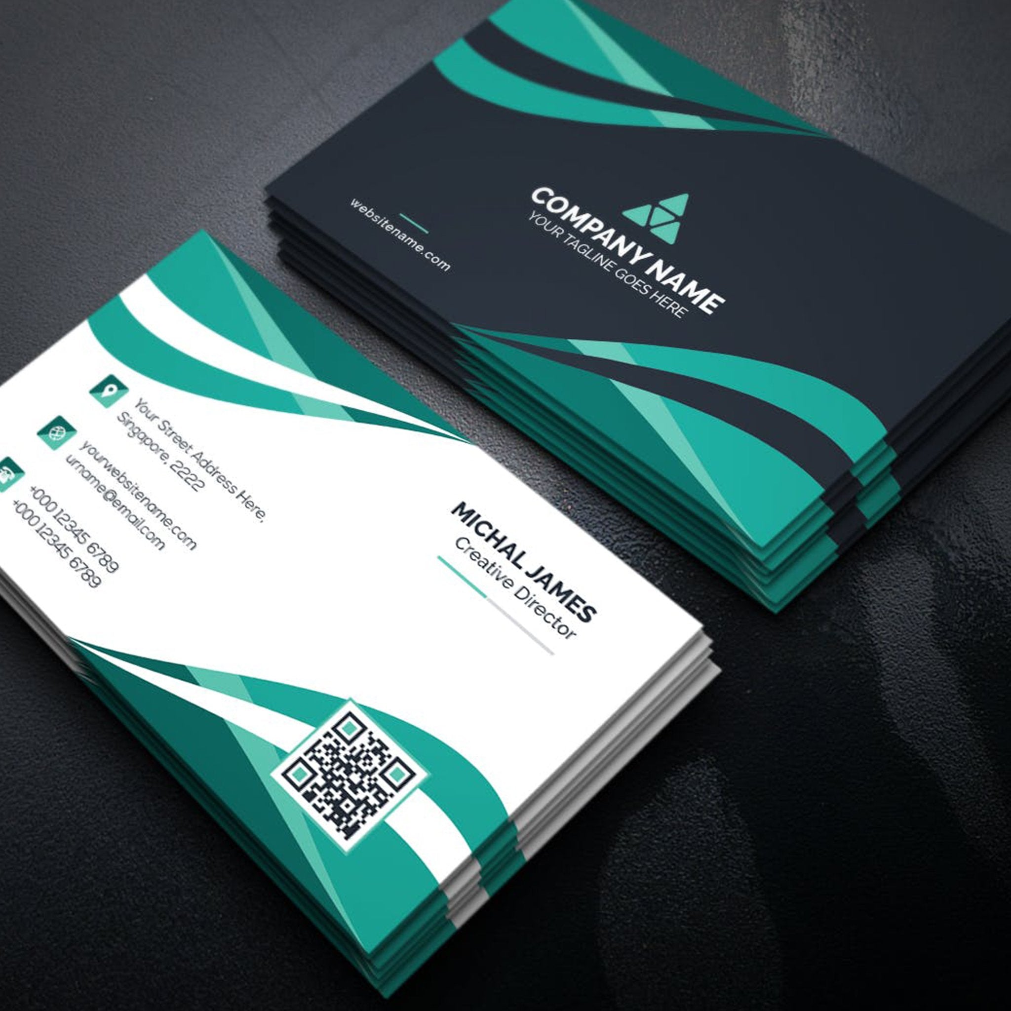 Creative Green Business Card Design #20