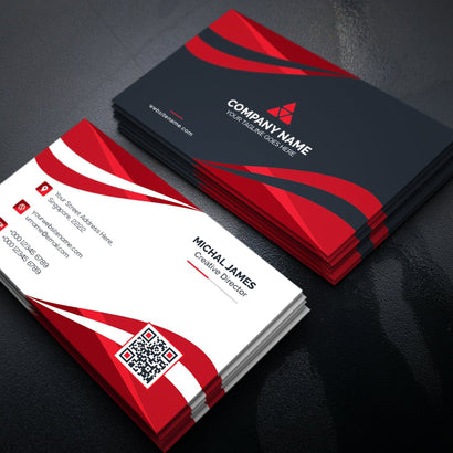 Creative Red Business Card Design #21