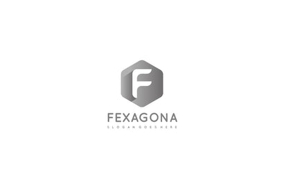 F Letter-Hexagonal Logo