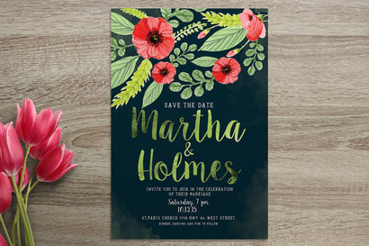 Flower Watercolor Postcard