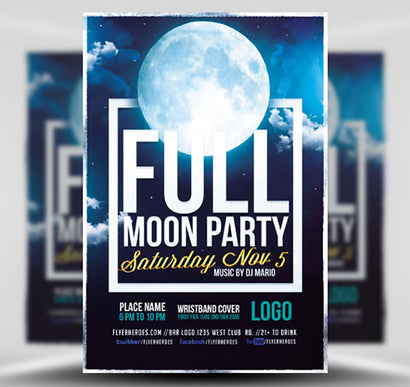 Full Moon Beach Party Flyer 1