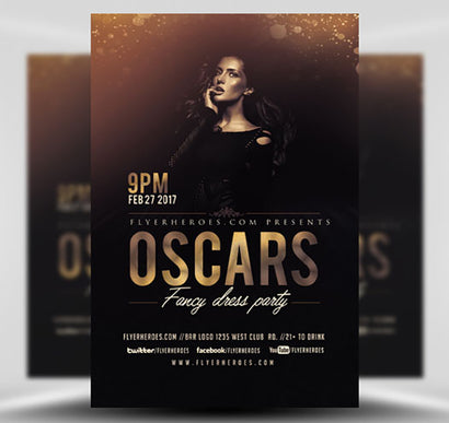 Oscars Fancy Dress Party Flyer V3 1