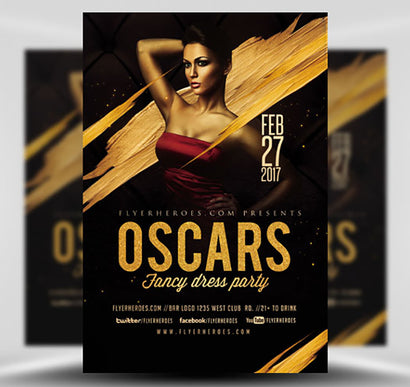 Oscars Fancy Dress Party Flyer V4 1